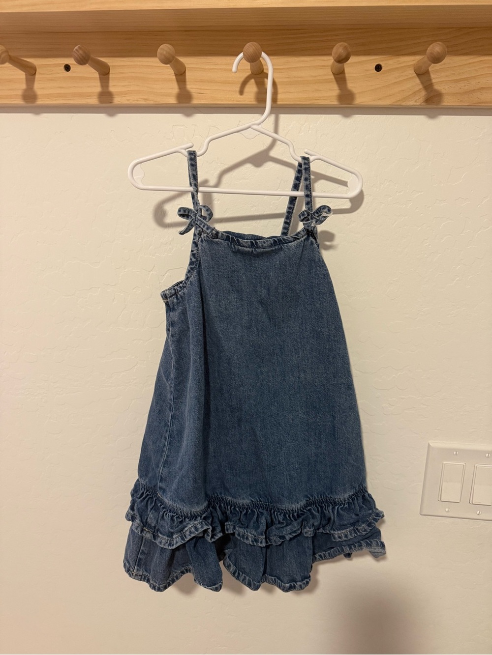H&M Denim Ruffle Strap Dress - Blue